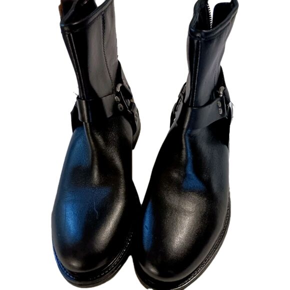 Avellini Woman's Portuguese Genuine Leather Harnrss Moto Boots - Sz 6.5 - Picture 2 of 12